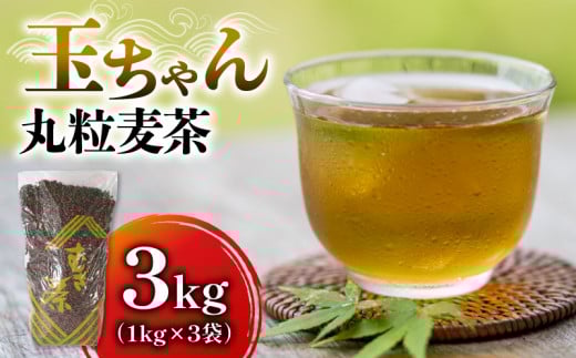 麦茶 玉ちゃん 丸粒麦茶 1kg 入れ 3袋 お茶 焙煎 飲料  むぎ茶 煮出し 八木音 静岡県 藤枝市