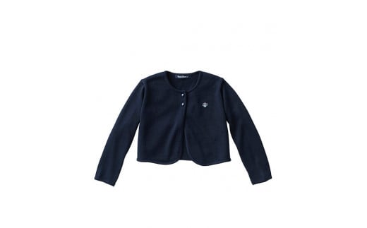 6-159 【ファミリア】ポレロ　刺繍入り　毛50％　アクリル50％　※ネイビー　９０ｃｍ　ALPEB032-NV