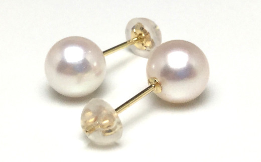 真珠 アクセサリー ピアス パール 7mm ～ 7.5mm K18 レディース 伊勢志摩 伊勢 志摩 冠婚葬祭 結婚式 入学式 卒業式 成人式 慶事 ジュエリー アコヤ真珠 / 老舗の真珠専門店・高品質アコヤ真珠ピアス7.0～7.5ミリ（K18YG）