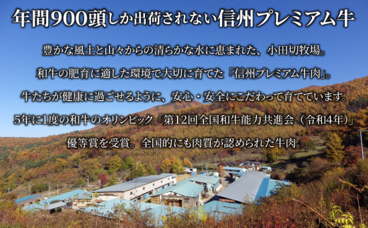 【3回定期便】小田切牧場信州プレミアム牛特選　しゃぶしゃぶ・すき焼き肉　ロース500ｇ