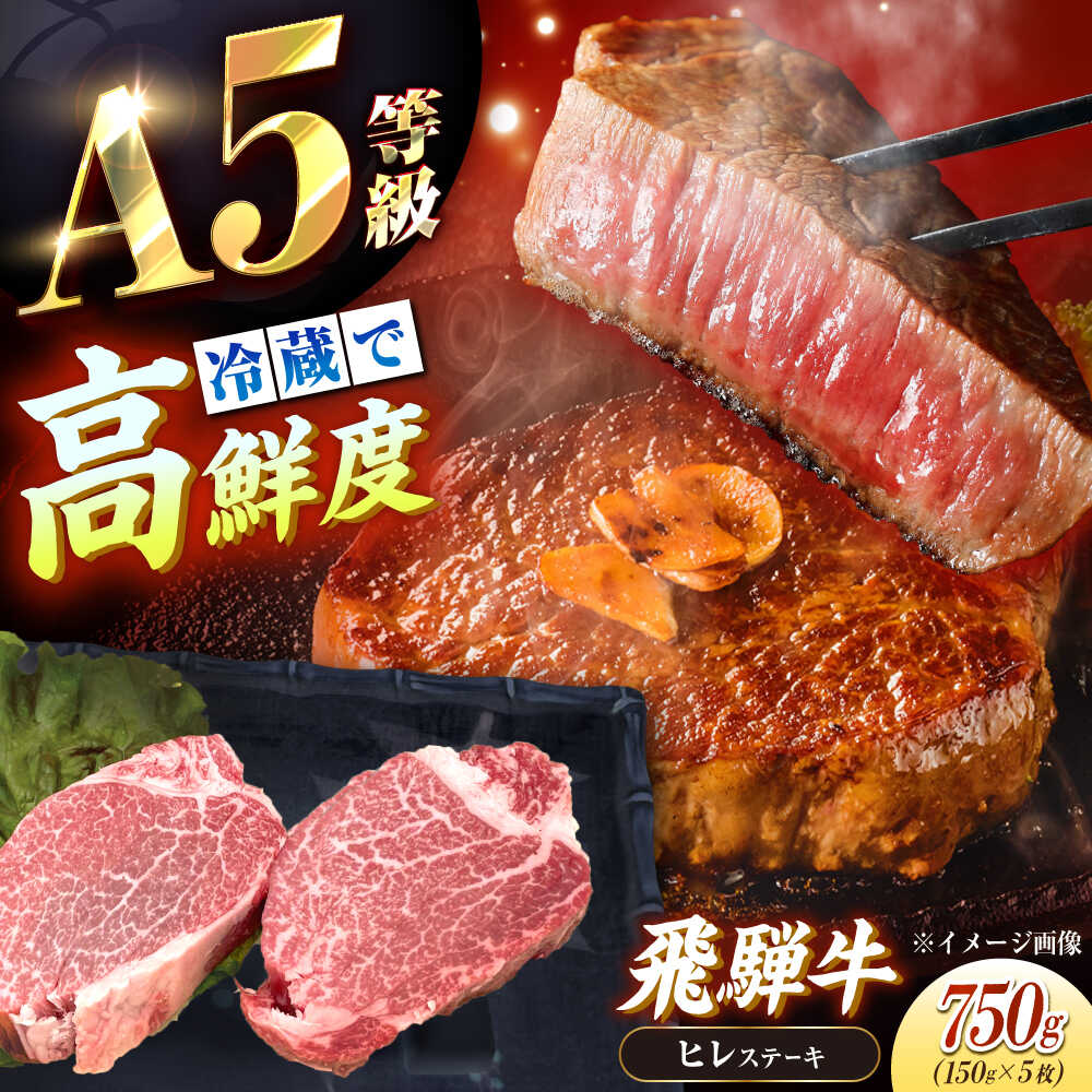 【ふるさと納税】【チルド（冷蔵）発送！】 牛肉 「飛騨牛」 A5等級 ヒレステーキ 150g×5枚 / 肉 お肉 にく牛肉 飛騨牛 和牛 国産和牛 ブランド牛 お取り寄せ ステーキ 焼肉 おすすめ 人気 贈答用 ギフト 焼肉 バーベキュー /恵那市/東美濃農業協同組合[AUFX019]