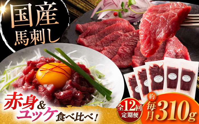 【全12回定期便】フジチク 国産馬刺し と ユッケのセット 計約310g【株式会社フジチク】 [BHAD089]