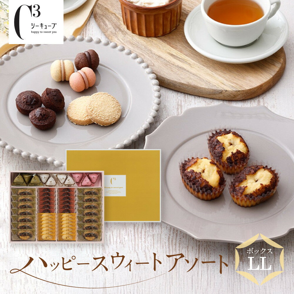 【ふるさと納税】＜シーキューブ＞ハッピースウィートアソートLL　　CAS(HS)-50RN | 西宮 有名 スイーツ店 豪華 詰合せ 華やか ギフトセット 人気 おすすめ 焼き菓子 クッキー スイーツ プレゼント お取り寄せ 通販 送料無料 ふるさと納税