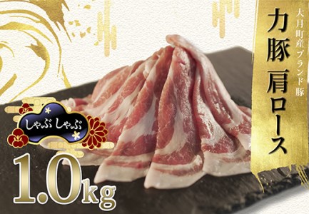 【国産】力豚 豚肉 肩ロース しゃぶしゃぶ1kg 小分け ブランド豚 冷しゃぶサラダ 豚しゃぶ 鍋