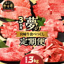 【ふるさと納税】≪3か月定期便≫ 夢の 宮崎牛 食べつくし セット 総重量3kg ブランド牛 A4 A5 牛丼 牛肉 切り落とし スライス ウデ モモ 肩ロース ロース すき焼き ステーキ 焼肉 BBQ 詰め合わせ 国産 人気 おすすめ ご褒美 贅沢 ミヤチク 宮崎県 都農町 送料無料