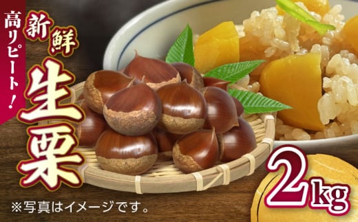 【先行予約】【9月より順次発送】新鮮　生栗  2kg【「のん気・元気」百姓家】 [YAL023]