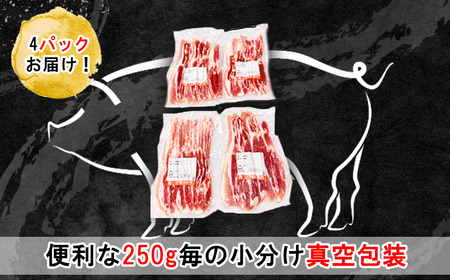 【 期間限定価格 】国産豚肉バラスライス 1kg (250g×4パック/小分け真空包装)【下妻工場直送】【 豚肉 バラスライス 真空パック 豚肉 小分け 便利 国産 豚肉 豚肉 料理 ポーク 国産 豚