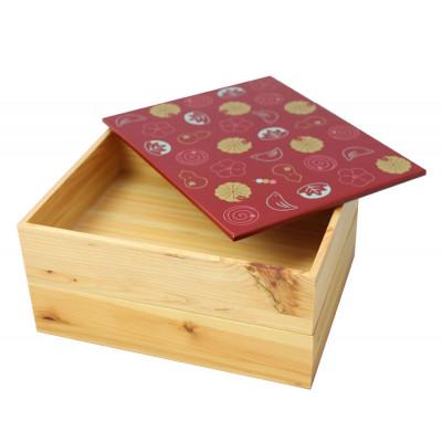 ふるさと納税 海南市 Njeco汎和菓子蒔絵二段重箱　赤 |  | 01