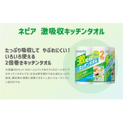 ふるさと納税 春日井市 【定期便】3回発送 (4か月おきに) ネピア激吸収キッチンタオル4ロール100カット×12パック |  | 02