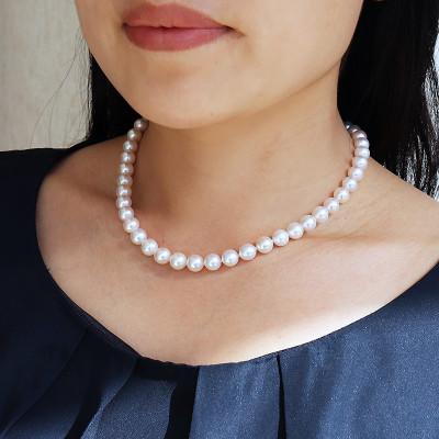ふるさと納税 志摩市 志摩産 あこや真珠 【準花珠 ネックレス】 8.0-8.5mm パールネックレス(金具1) |  | 02