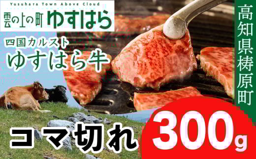 四国カルスト高原で育ったゆすはら牛 コマ切れ 300g　牛肉 和牛 黒毛 こま切れ オレイン酸 高知県産