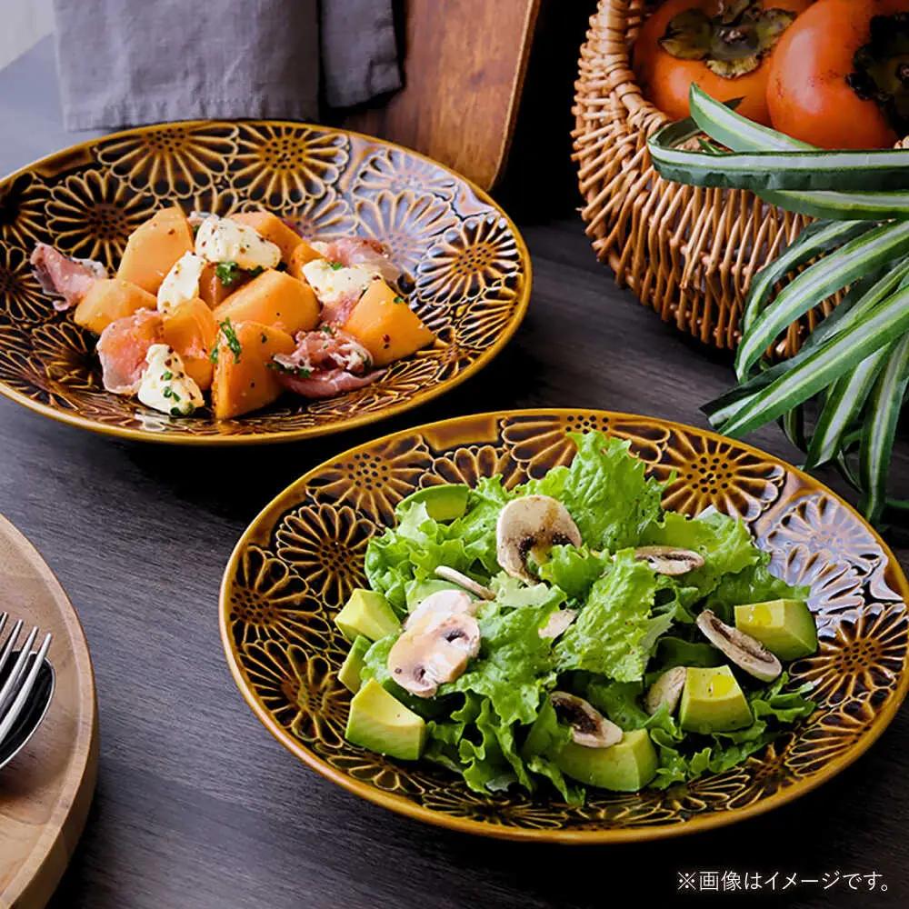 【波佐見焼】マリーゴールド　ボウルL アメ 2枚セット　食器 皿【翔芳窯】[FE466]
