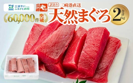 【訳あり】＜三崎港直送！＞これを選べば間違いなし！業務用 三崎の天然マグロ2kg　M063-003-02
