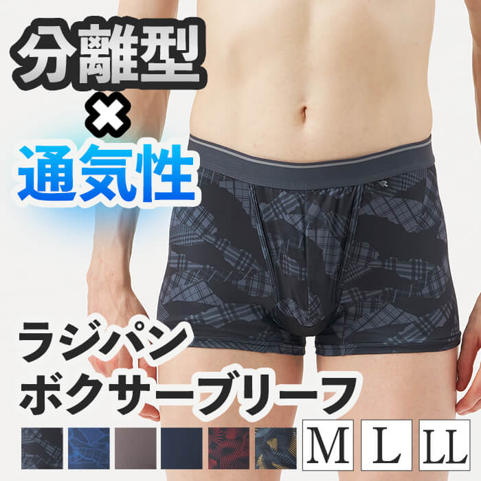 【ふるさと納税】 ＜期間限定＞＜選べるサイズ・デザイン6種＞ラジパン ボクサーブリーフ(1枚/M〜LL/デザイン6種) メンズインナー メンズ下着 ボクサーパンツ ブリーフ アンダーウェア 吸汗速乾 通気性 メッシュ素材 分離型インナー 分離型 新登場 【m84-06】【アズ】