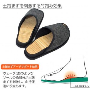 スリッパ D型セノーテデコラ極 Mサイズ ブラック【1676540】