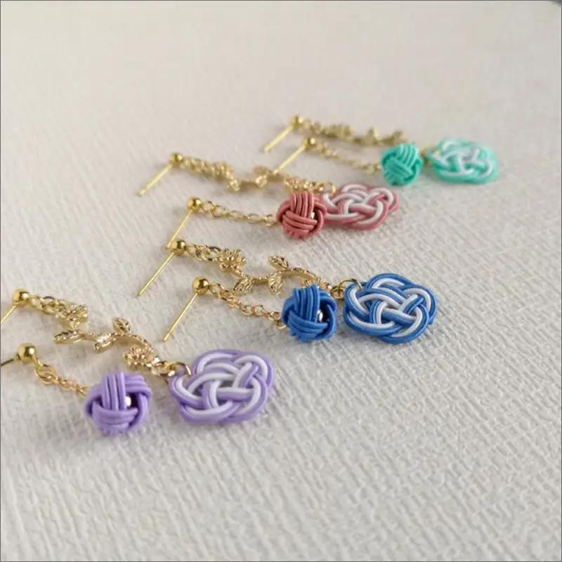 水引ピアス「ひすい」花時ピアス