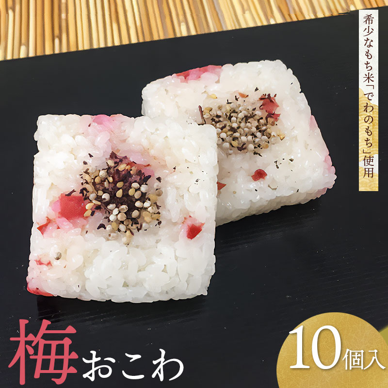 【ふるさと納税】希少もち米(でわのもち)を使ったモチモチ食感の【梅おこわ 10ヶ入】　A06-501　自宅用　贈答用　手土産