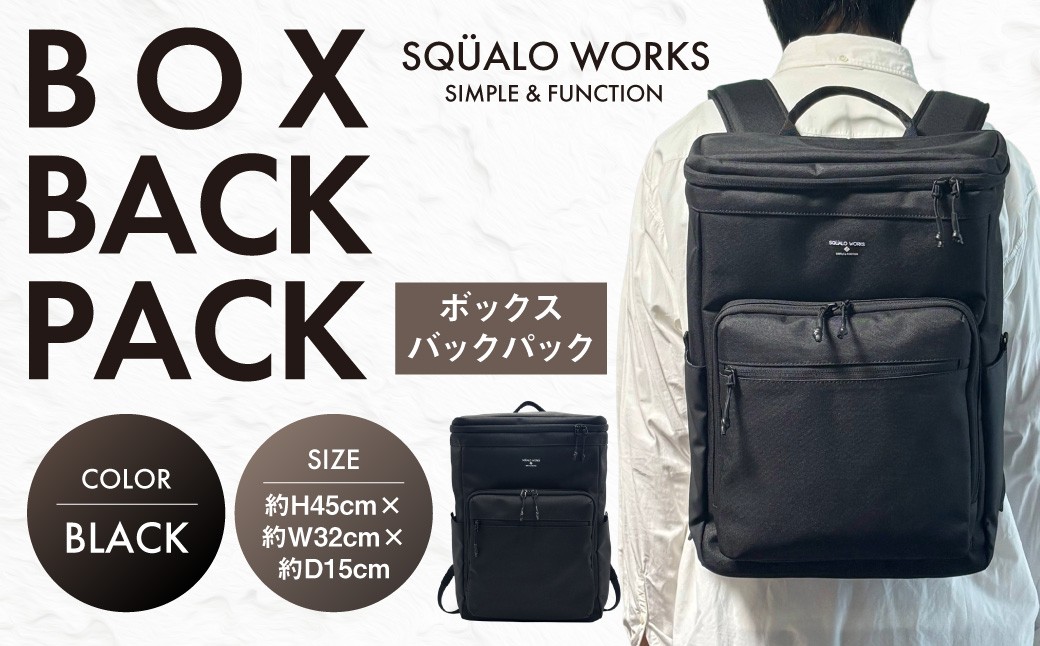 
            CH ボックスバックパック ブラック SW-CH009-BK | 黒色 バッグ 鞄 かばん 収納 充実  送料無料
          