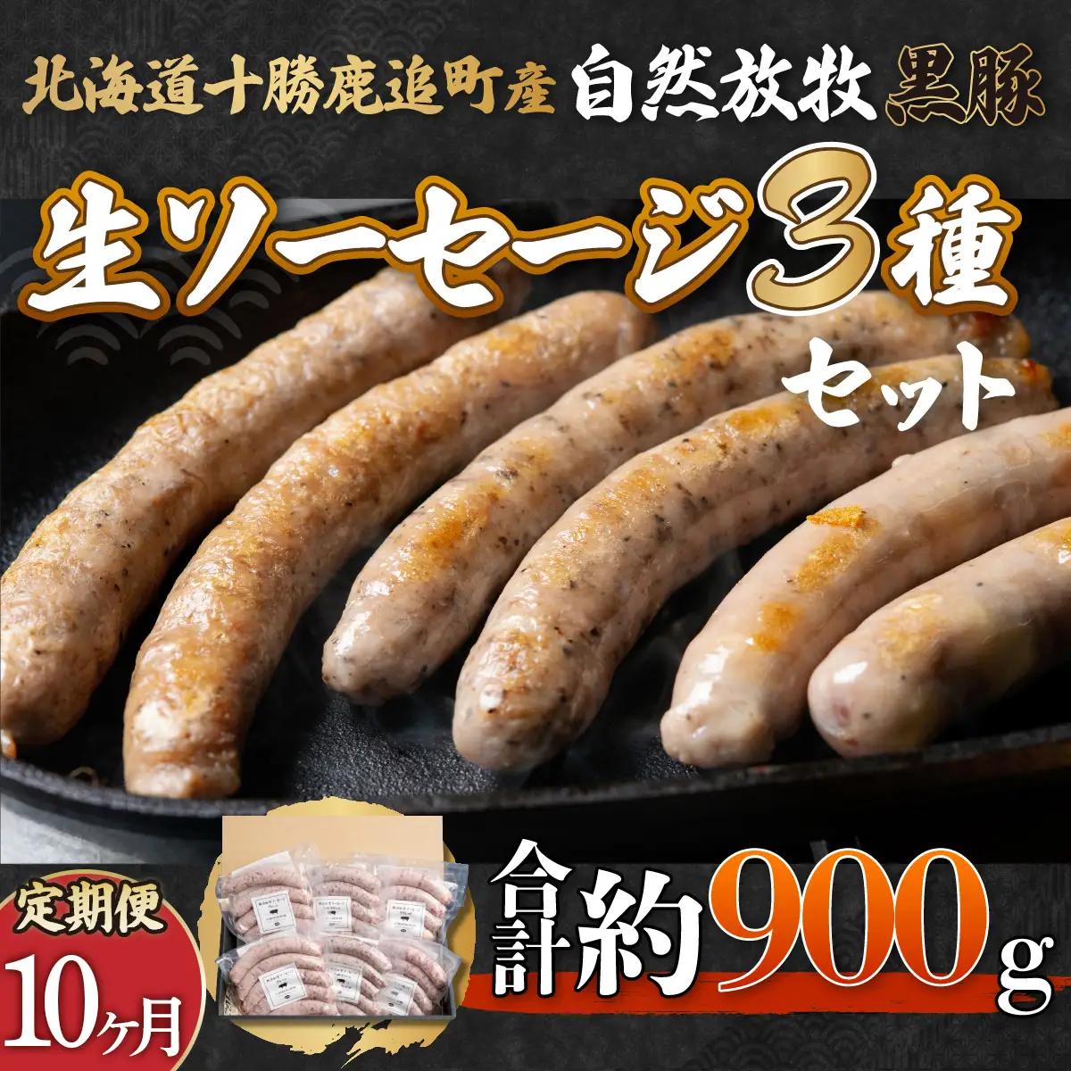 【定期10ヶ月】鹿追産 自然放牧黒豚無添加生ソーセージセット SKN042