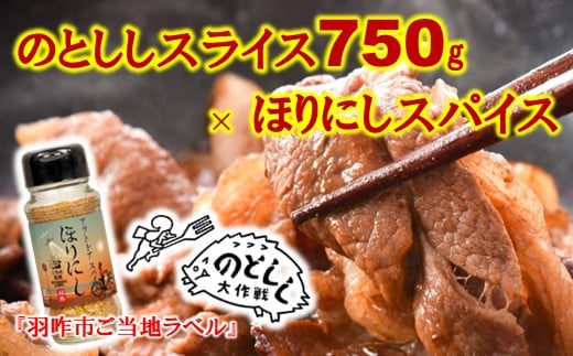 
[B026] のとしし肉スライス750g×ほりにしスパイス1本
