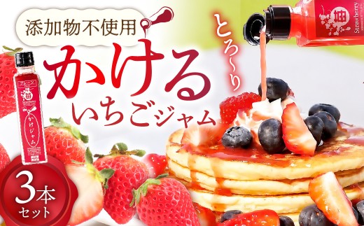 いちごジャム 苺のかけジャム中びん3本セット | いちご イチゴ 苺 いちごジャム イチゴジャム 苺ジャム 越谷産イチゴ100％ 越谷いちご 手づくり サラサラ かけるジャム 農福商連帯 エシカル消費 地場野菜イタリアン・カポナータ 埼玉県 越谷市