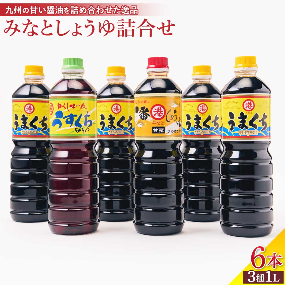【ふるさと納税】しょうゆ みなとしょうゆ詰合せ 3種1L×6本セット