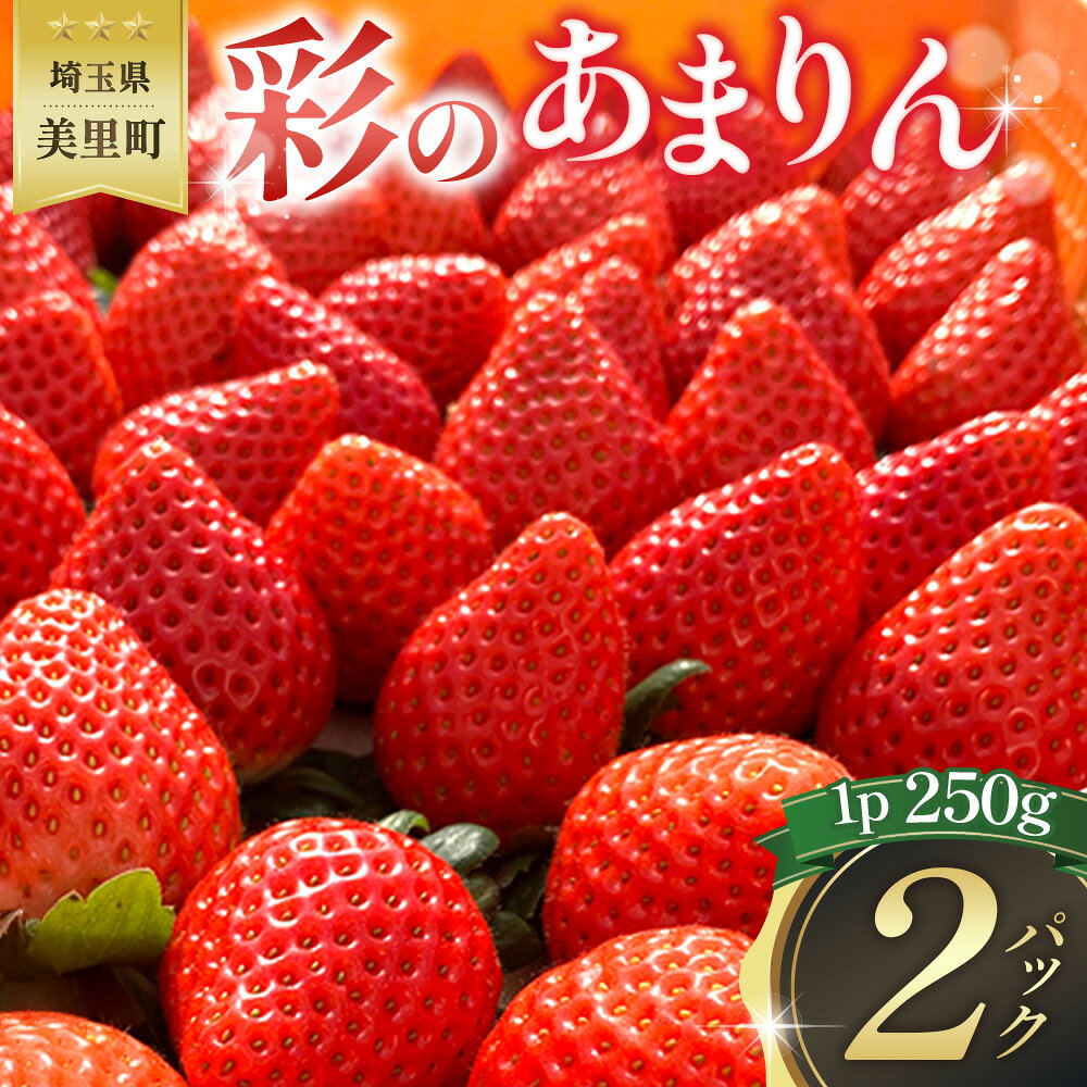 【ふるさと納税】 美里町産いちご【彩のあまりん】（250g以上×2パック） ／ 苺 イチゴ あまりん 果物 フルーツ 新鮮 旬 新品種 甘い 甘み ジューシー 好評 人気 リピート リピーター続出 デザート 果肉 果汁 国産 産地直送 ご自宅 贈答 季節限定 埼玉県 特産品 No.169