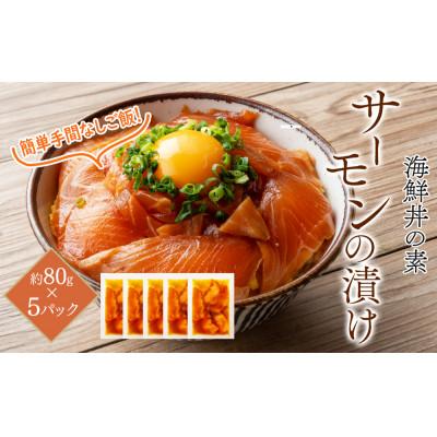 ふるさと納税 香美市 高知の海鮮丼の素「サーモンの漬け」約80g×5パック