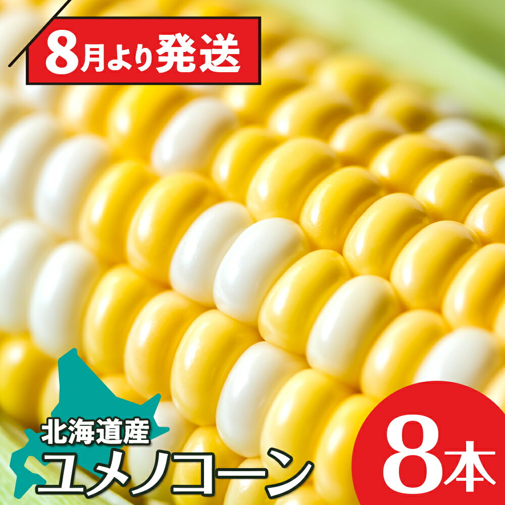 【ふるさと納税】【8月中旬より発送】北海道産 甘い とうもろこし ユメノコーン 8本【橋本農園】とうもろこし 野菜 とうきび 北海道産 コーン 知内町 ふるさと納税 とうもろこしと 【SS008】