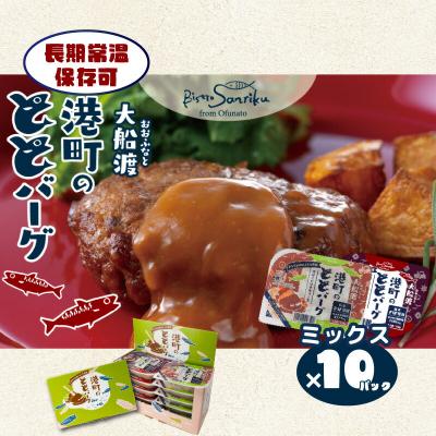 ふるさと納税 大船渡市 大船渡港町のととバーグ10個セット(デミ&amp;てりやき)