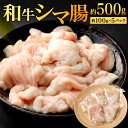 【ふるさと納税】食べて下さい！ 和牛のシマ腸 合計約500g ( 約100g×5パック ) お肉 牛肉 ホルモン シマチョウ 国産牛 もつ鍋 ホルモン鍋 焼肉 焼き肉 真空パック 急速冷凍 冷凍 福岡県 九州