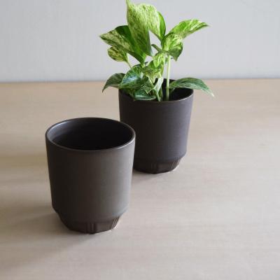 ふるさと納税 瑞浪市 【美濃焼】miyama.　プラントポットLペア　ブラウン