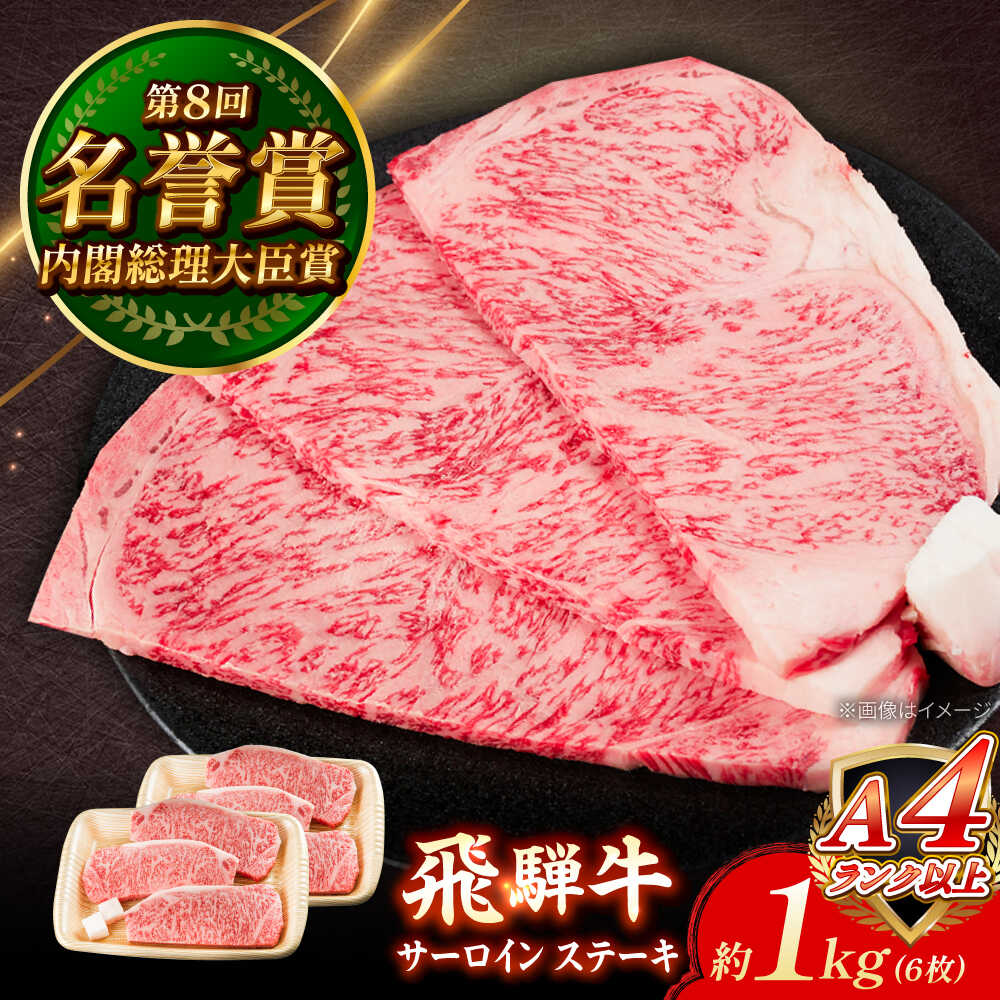 【ふるさと納税】飛騨牛 サーロイン ステーキ 1kg (6枚) 瑞浪市 / 肉のひぐち 国産 ブランド牛 和牛[AZDE014]