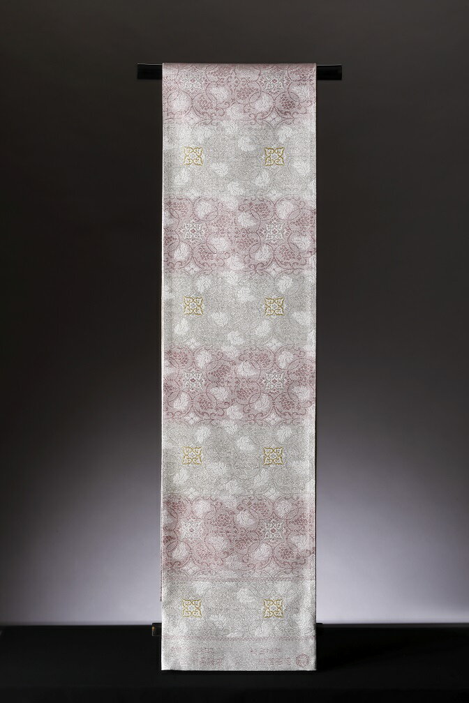 【ふるさと納税】御山杉染め　袋帯　葡萄唐草二釜文　「お仕立（帯芯付き）」　sg-08