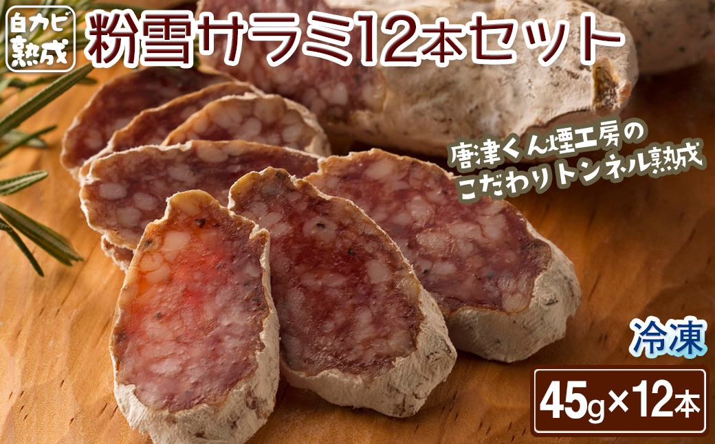 
                  【トンネル熟成】白カビ熟成粉雪サラミ 贅沢12本 / 佐賀県 /有限会社ふるさと倶楽部  [41ABCM022]
                