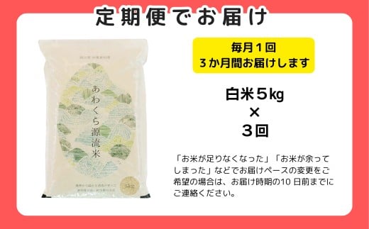 《期間限定》【3回定期便】白米 5kg 令和7年産 あきたこまち 岡山 あわくら源流米 K-bf-BEGA