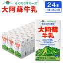 【ふるさと納税】大阿蘇牛乳 250ml×24本 合計 6000ml 6L らくのうマザーズ 阿蘇 牛乳 ミルク 乳製品 飲料 生乳100％使用 成分無調整 常温保存可能 紙パック セット 国産 九州産 熊本県産 送料無料