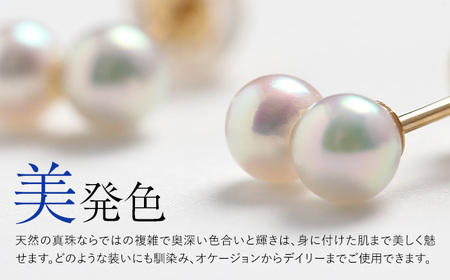 【7営業日以内に発送】あこや真珠 4.0-4.5mm 保証書付 ピアス 18金 K18 2連 パール ／ アクセサリー ジュエリー 長崎県 長崎市