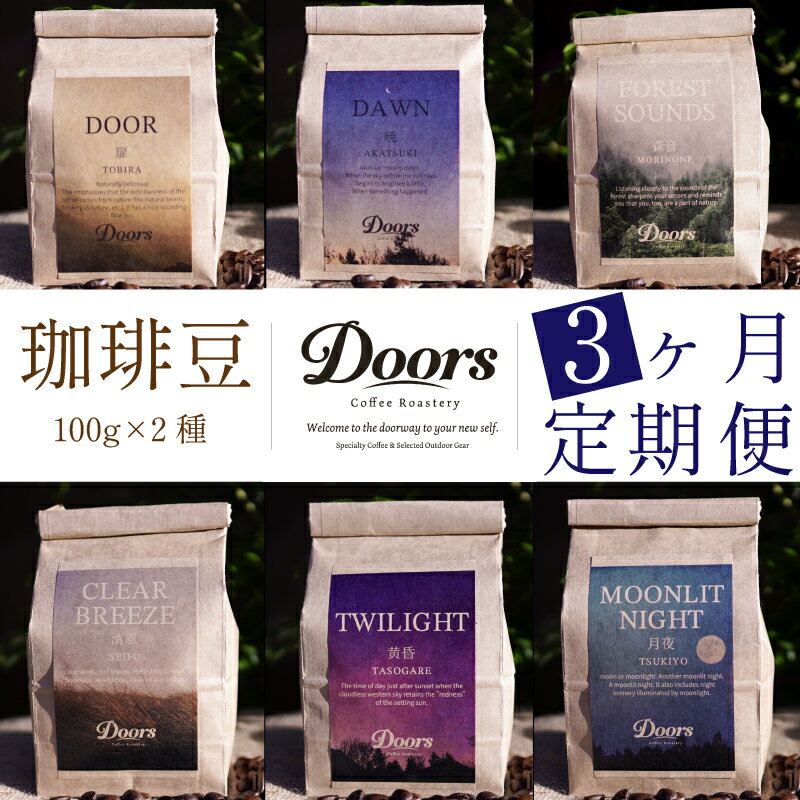 【ふるさと納税】 定期便3回 Single Origin コーヒー豆 6種 (100g×2種×3回) ( 定期便 シングルオリジン スペシャルティ スペシャリティ 3ヶ月 高級 コーヒー ブレンド シングル 自家焙煎 珈琲 豆 美味しい お取り寄せ 高級 キャンプ アウトドア リラックス 京都府 笠置町