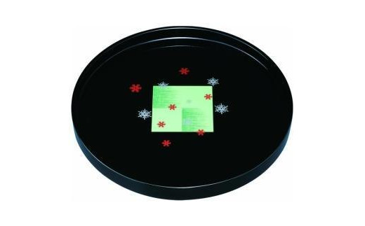 
                  木製丸盆 30cm 黒 市松雪化粧【YG391】
                