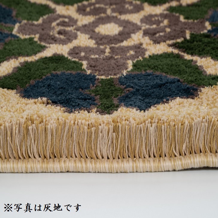 色をお選びいただけます　鍋島緞通[手織]蟹牡丹中心柄 40×40cm：C206-001_イメージ3