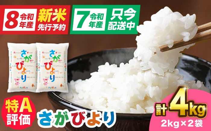 
                  【選べる配送月】【令和7年産】さがびより 4kg（2kg×2）|佐賀県産 令和7年度産 米 おこめ お米 白米 こめ ライス rice kome ごはん ご飯 コメ ブランド米 精米 人気 おすすめ 4キロ R7 4kg 1万円 10000 小分け 国産 新生活 お祝い ギフト 仕送り|吉野ヶ里町 / 株式会社増田米穀 [FBM044]
                