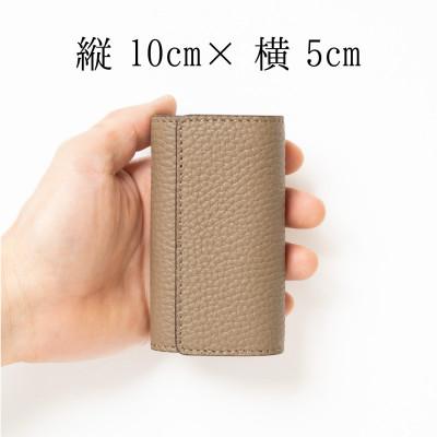 ふるさと納税 尼崎市 上品で煌びやかなトープ×ゴールドのレザーキーケース 4連強力キーフック たつの市産牛革　HEDGE |  | 02