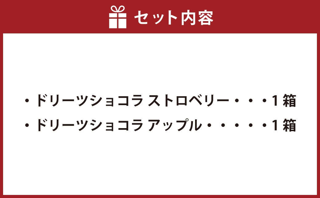 【ストロベリー・アップル】ドリーツショコラ ドライフルーツ×ホワイトチョコ 各1箱