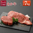 【ふるさと納税】【定期便5ヶ月】熊本産 ステーキ用 あか牛 ヒレ肉600g×5回 ロース肉800g×5回 合計7kg 5回お届け 2種類 牛肉 和牛 ステーキ 冷凍 セット 詰め合わせ 熊本県産 九州産 国産 送料無料