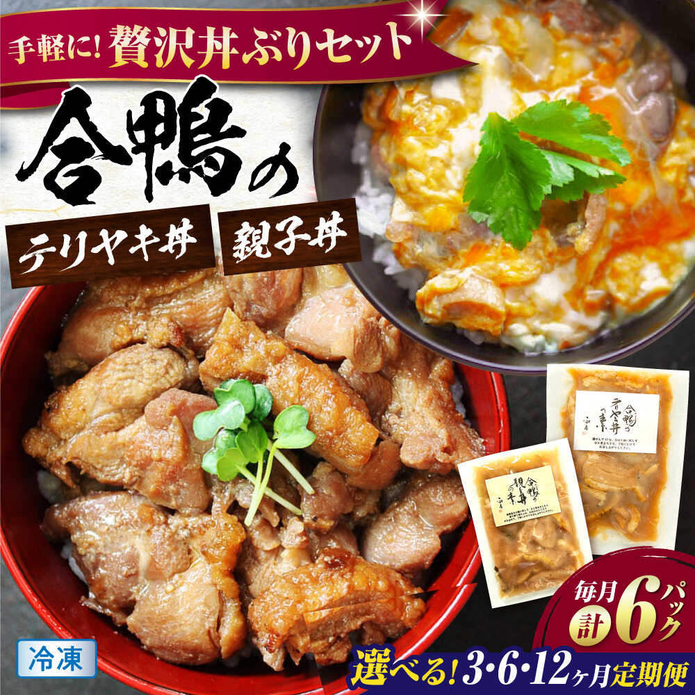 【ふるさと納税】【選べるお届け回数】【冷凍】合鴨親子丼の素・合鴨テリヤキ丼の素 各3 計6パックセット　滋賀県長浜市/株式会社 一湖房[AQCB021]