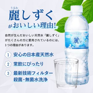 ナチュラルミネラルウォーター　麗しずく 軟水 （500ml×24本×2ケース）　～ペットボトル 水 pH値7.3 名水百選 日本三大清流 長良川の地下天然水 ～ S8-12