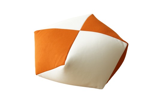 【a133】おじゃみクッション（オレンジ/アイボリー）
