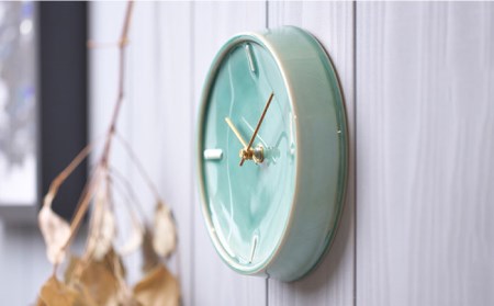 陶磁器製掛け時計 GLAZED CLOCK 『ペールグリーン』【杉浦製陶】 インテリア 雑貨 おしゃれ [TAO010]