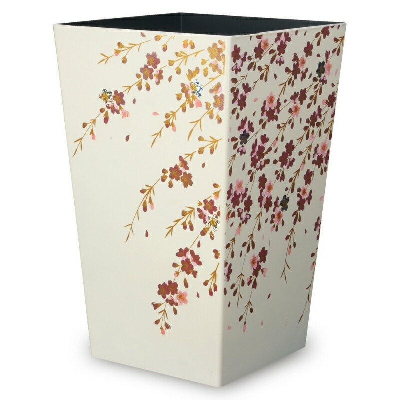 【ふるさと納税】蒔絵調 ダストボックス M角 6.7L 桜ホワイト タツクラフト 【Tk140】 | ゴミ箱 Bosk バスク キッチン ペール キッチン 橋本達之助工芸 TATSU-CRAFT おしゃれ 送料無料 ごみ箱 ダストボックス くず入れ 日本製